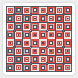 Black and Red Checkered Pattern Sticker